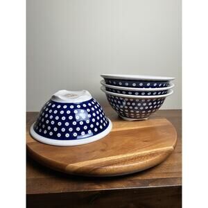 Footed Bowls-Bolestawiec, Handmade & Handpainted